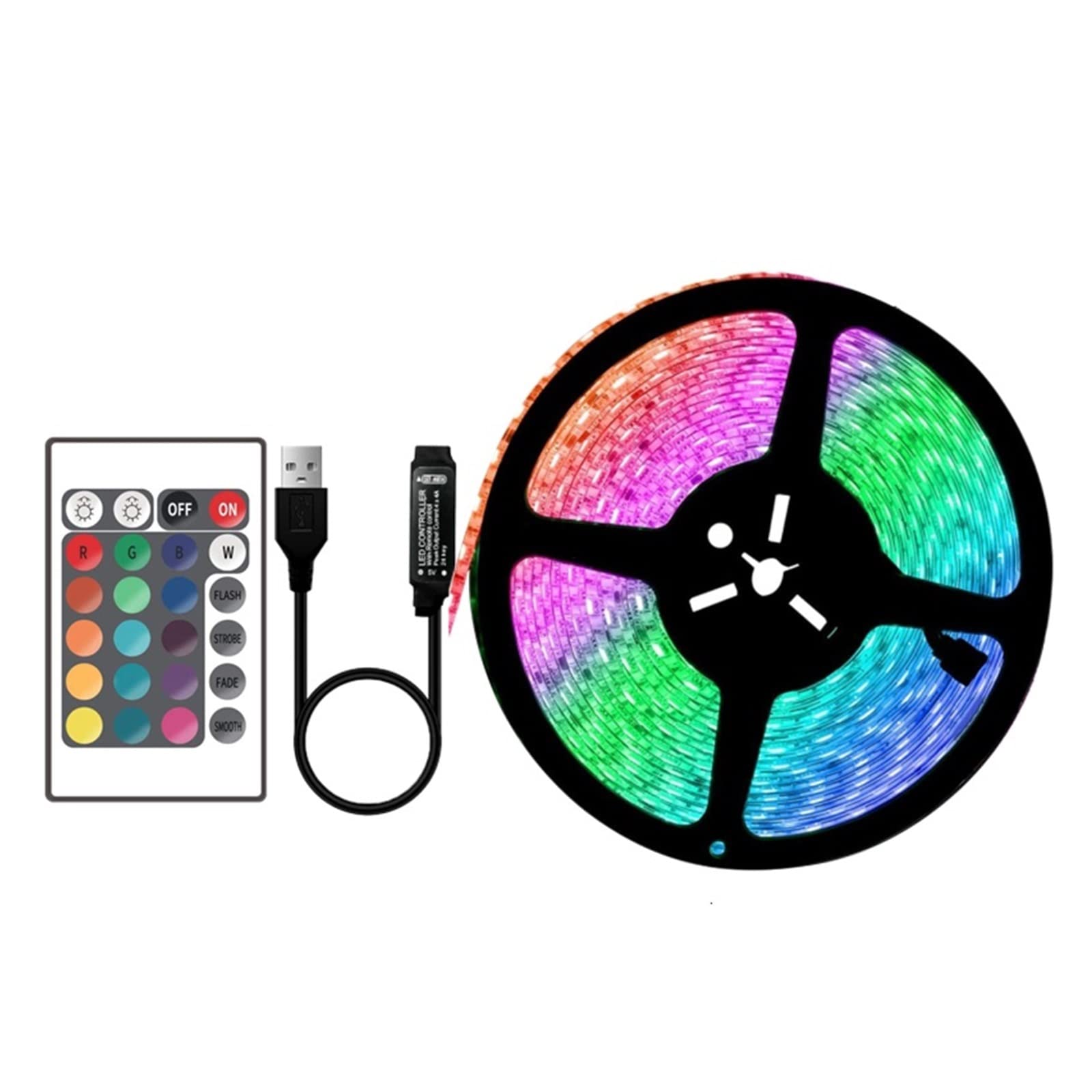 Bande lumineuse LED 10m supérieure RVB 5050 avec ruban de diode Bluetooth et contrôle 24 touches