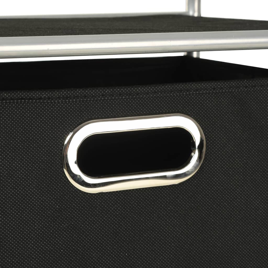 Regal mit 4 Aufbewahrungsboxen aus Stahl und Vliesstoff für Bad, Schlafzimmer oder Büro, flexibles Organizer-System mit Rollen, langlebig, robust, leicht beweglich