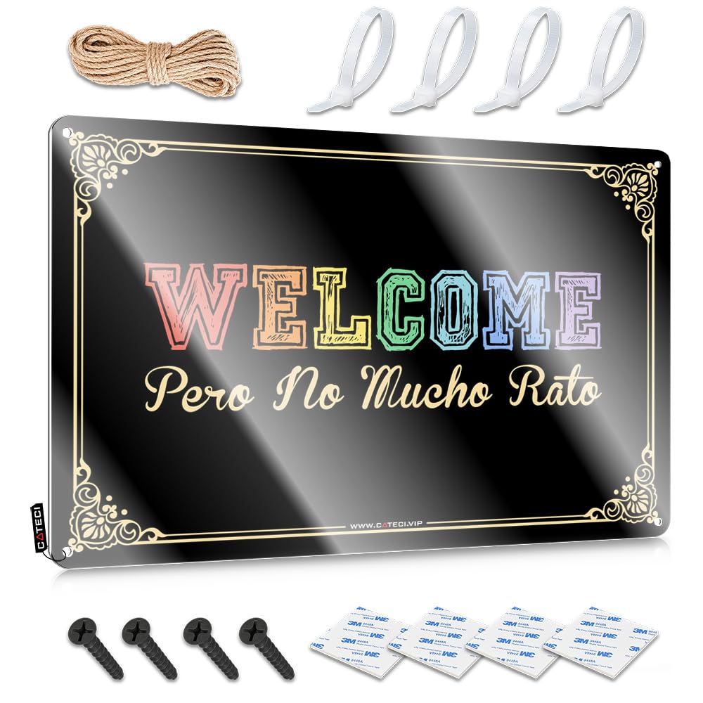 MWFKKADDB Funny Signs For Home Decor Welcome Pero No Mucho Rato Tin Sign Tin Signs For Bar Warning Signs For Bedroom(30X40CM)