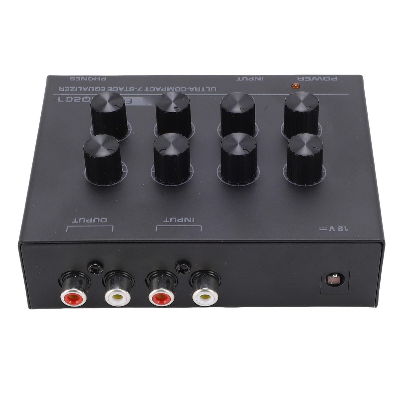 Tosuny Equalizzatore Grafico Audio a 7 Bande, Preamplificatore e Amplificatore per Cuffie, Equalizzatore Stereo per Auto Domestiche per L'elaborazione del Suono con Interfaccia AUX da (black)
