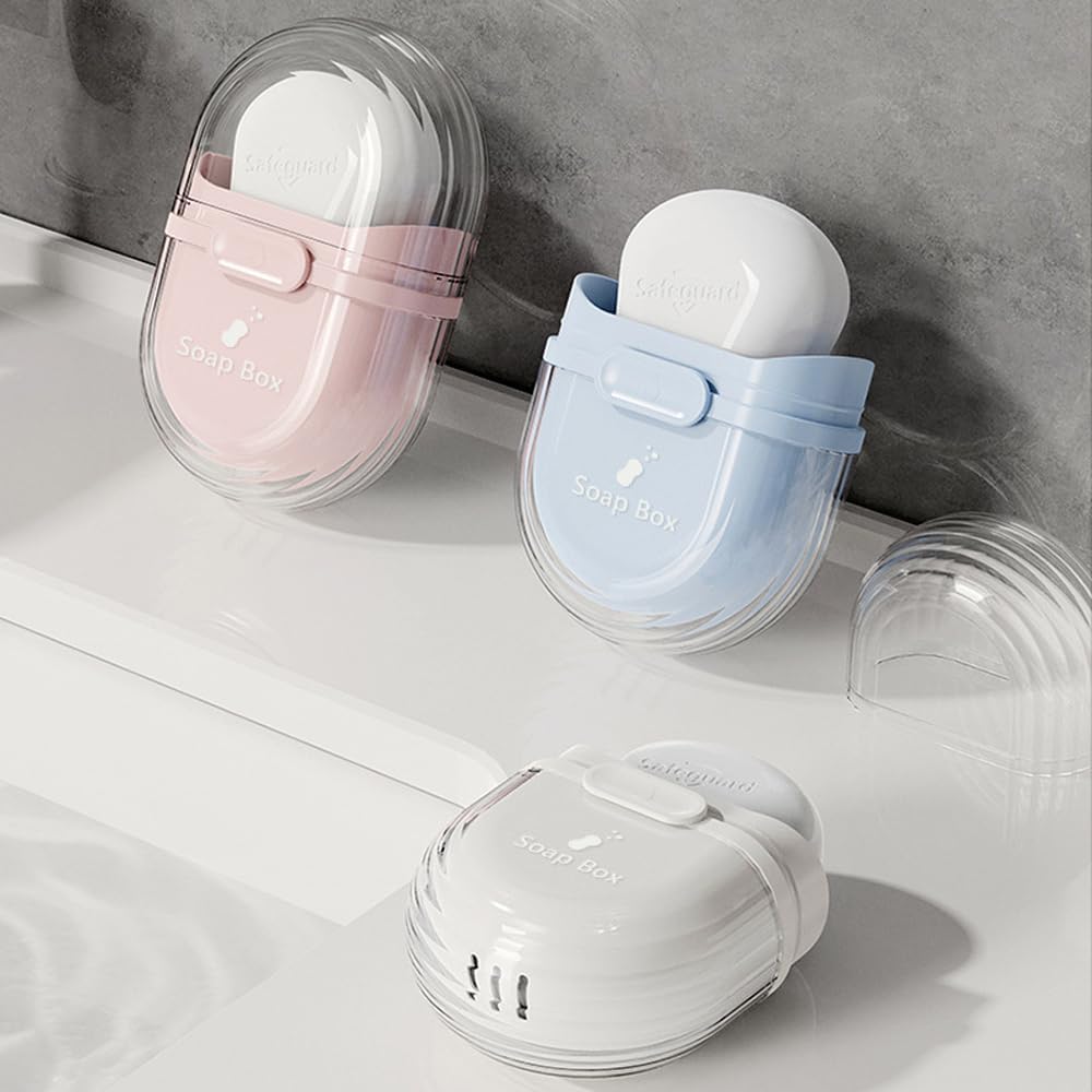 Portable Travel Soap Holder with Lid, Drainage Soap Box for Bathroom, Gym, Camping and Travel-image-39