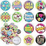 pins annee 80 Riche en styles: ces épingles à thème des années 80 ont 12 motifs différents, vives et attrayantes, des couleurs vives peuvent mieux habiller vos tenues de fête, porter ces épingles avec vos partenaires peut montrer votre joie et vos pensées, facile à attirer l'attention des autres
