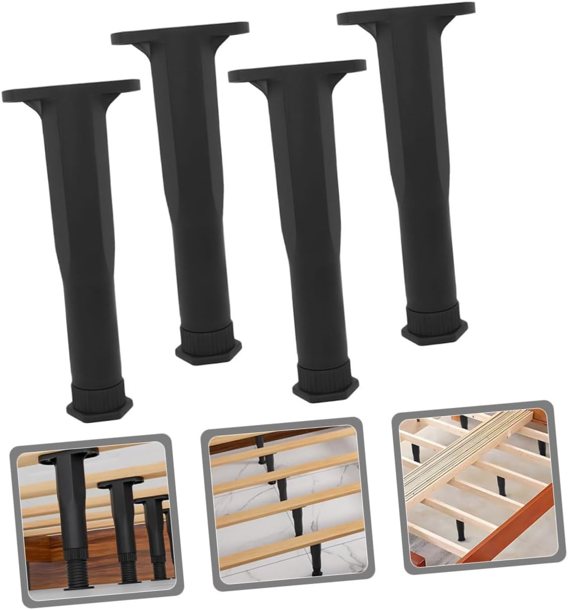 6pcs Adjustable Bed Frame Legs T-Shaped Support Feet Heavy Duty Steel for Sofa Table Chair and Dresser Adjustable Height Furniture Hardware