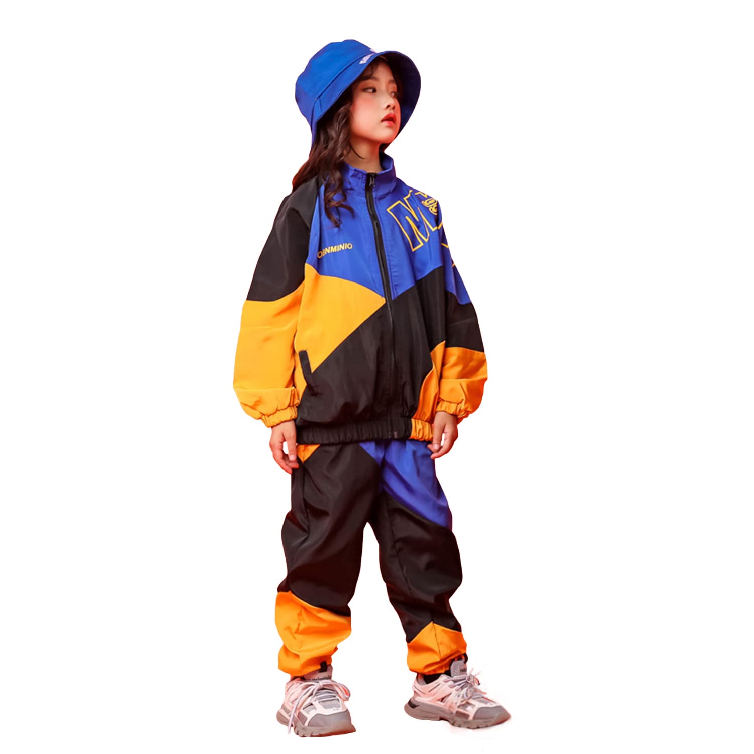 LOLANTA Conjunto Hip Hop Unisex para Niño y Niña - Ropa de Baile Urbano de 2 Piezas, Chaqueta Deportiva y Pantalón Jogger para Baile Callejero o Uso Diario