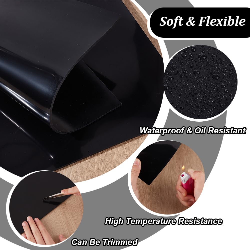 OLYCRAFT 2 pz Foglio Quadrato In Gomma Siliconica Nera Da 300x300x3mm Tappetino In Gomma Resistente Alle Alte Temperature