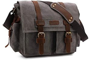 Kattee Leather Canvas Camera Messenger Bag: For Vintage DSLR SLR Photography