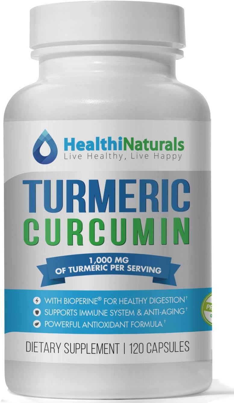 Turmeric Curcumin BioPerine Pills, Natural Sourced Anti Inflammatory Supplement, Supports Joint Pain Relief - 120 Capsules. Tumeric Supplements with 365-Day Money Back Guarantee! [FREE COOKBOOK] (120)