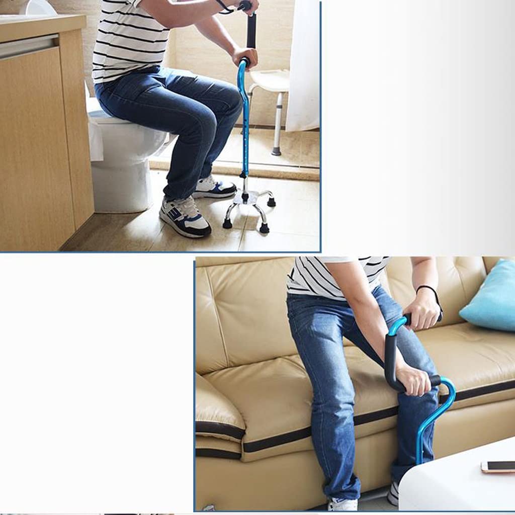 GCX- Muletas Las personas mayores pueden ayudar a levantarse Muletas de cuatro patas Aleación de aluminio Altura ajustable Muletas for ancianos Ocho bastones antideslizantes Firma ( Color : Silver )