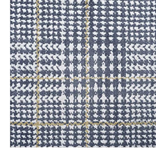 Modway Kaja Abstract Plaid 8X10 Area Rug In Ivory, Cadet Blue And Citron #TOP2