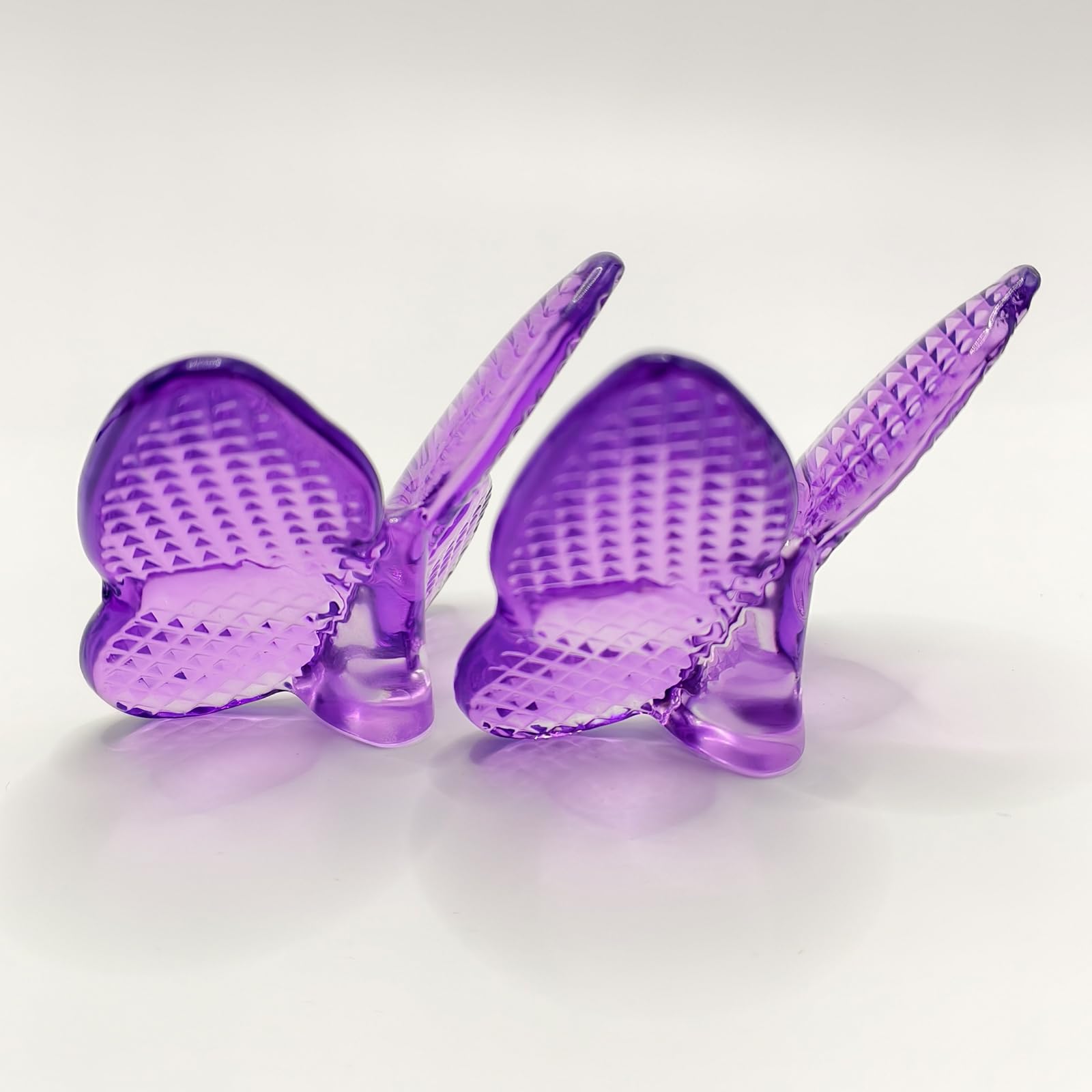 Rotroyce Butterfly Crystal Figurines, Glass Butterfly Ornament for Wedding Christmas Party Decor, Crystal Animal Collectible for Butterfly Enthusiasts and Collectors (Diamond Purple 2pcs)