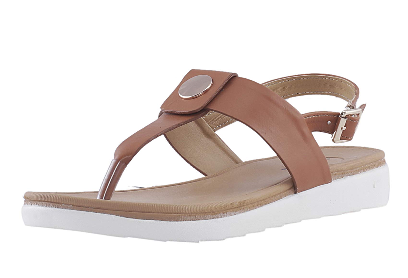 CLEO Khadims Tan Flat Sandal for Women (6410043) (B08FF8BKZ8) Amazon Price History, Amazon Price Tracker