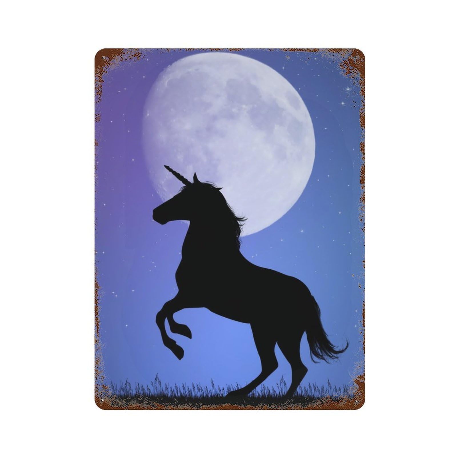 Unicorn Horse Fantasy 15.7"x11.8" Rusty Metal Tin Sign, Novelty Wall Decor for Cafe, Home Bar And Lounge Decor