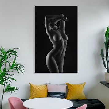 Black Woman Art, Nude Body Painting - Canvas Wall Art for Living Room & Bedroom Decor