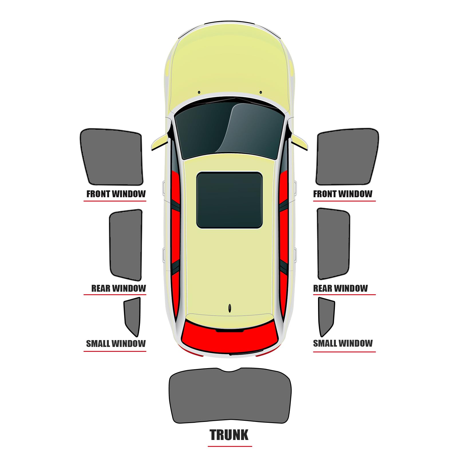 MEOMO para Alfa Mito, Coche Ventanas Laterales Parasoles, ProteccióN UV Intimidad Boquear Calor Protección Interior Accesorios,1Pcs-Trunk