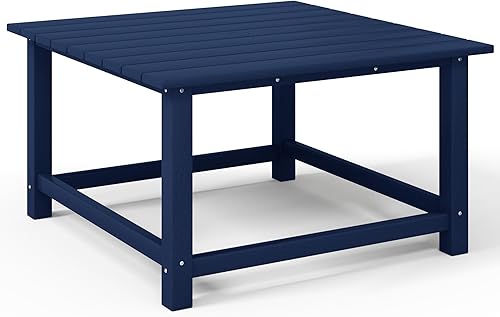 Miniatura 77 de Costaelm Mesas Laterales Cuadradas para Exteriores, Mesas de Patio Adirondack para Exteriores, Mesa Lateral de Patio de HDPE Resistente a