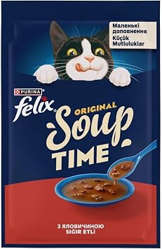 FELIX Soup Time Kedi Çorbası Sığır Etli 48g 30 adet