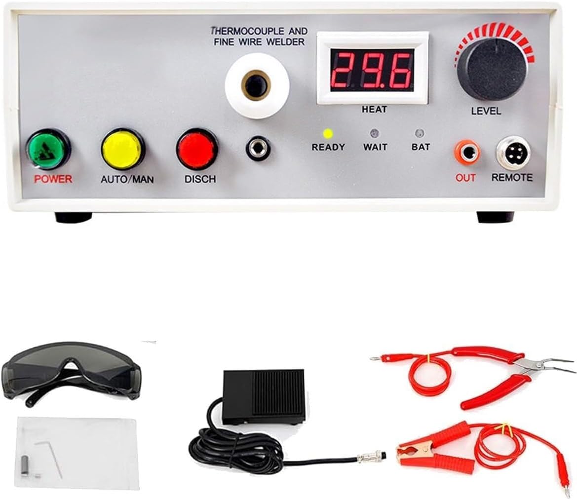 Pulse Spot Welder 0.01-3mmWelding Machine Desktop Manual Thermocouple Welder Temperature Wire Welding Machine With Battery for Metal Magnetic Welding