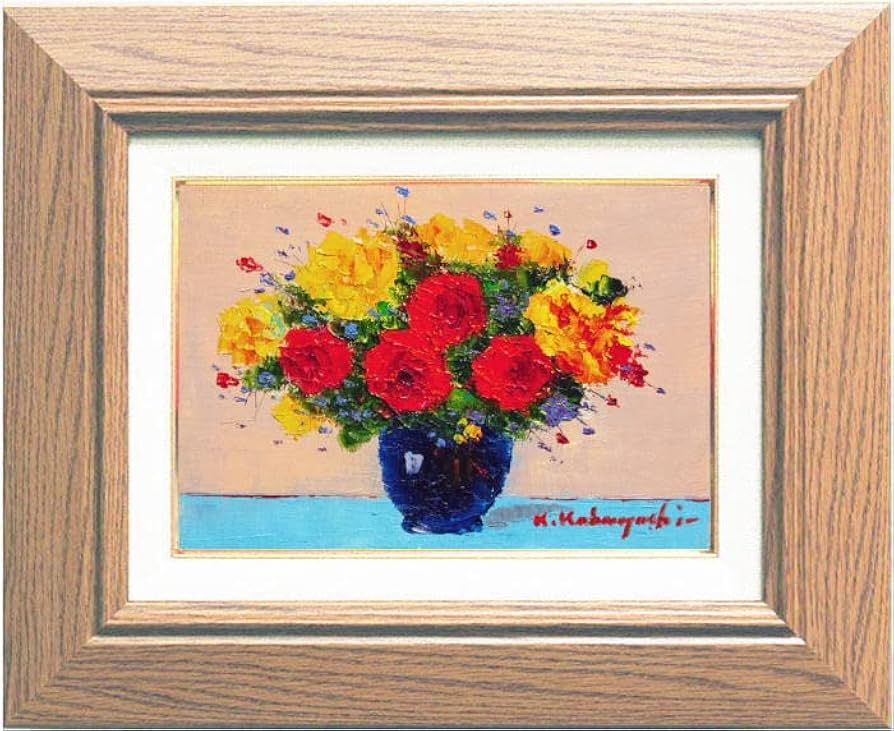 Amazon.co.jp: 小林幸三『バラ(薔薇)』油絵・油彩画 SM(サムホール