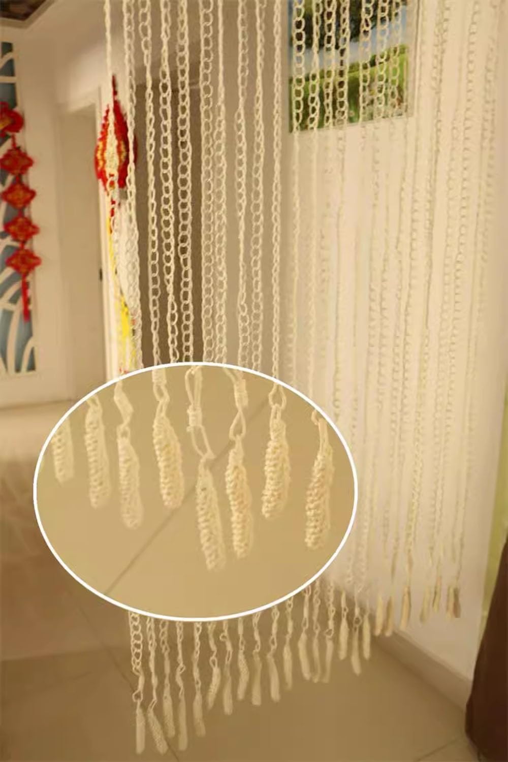 Rideau À Chaînes, Rideau De Perles, Rideau De Porte À Franges, Rideau De Porte W:90/120 Cm H:200/220/240 Cm Muraux De Fenêtre Couloir Chambre Décor D'intimité(120x240cm/47x94in)