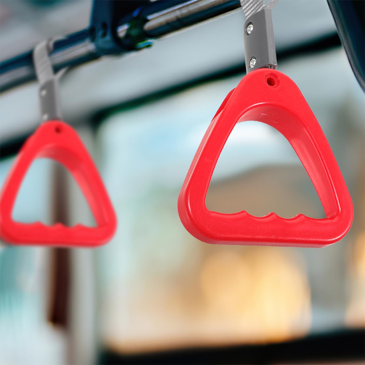 Mobestech Anillo de Mano de Asistencia para Autobús Rojo, Plástico Ergonómico, Cómodo Agarre para Transporte Público, 2 Piezas para Personas Mayores y Discapacitadas