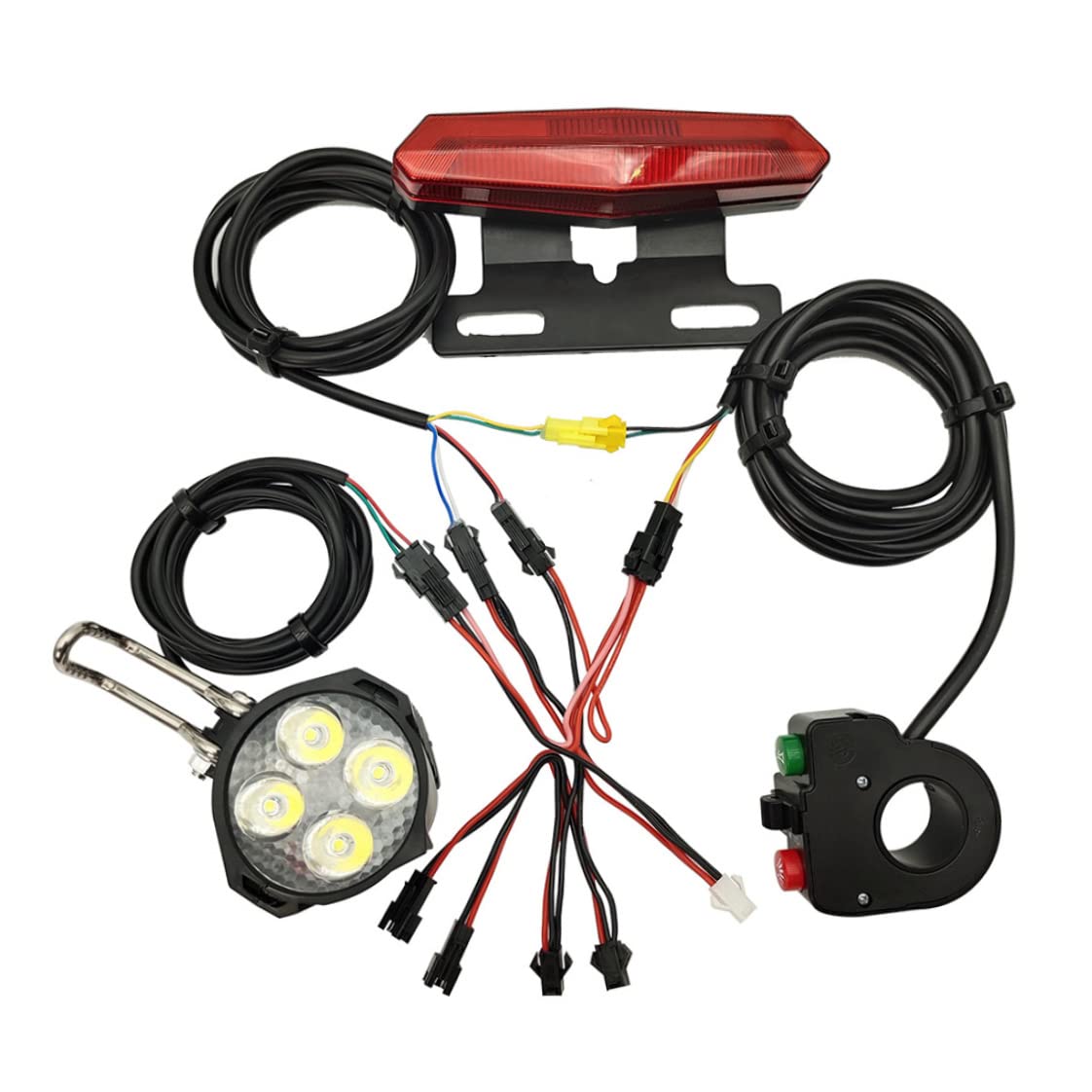 Faro per bici elettrica Fanale posteriore Gruppo luci per bicicletta elettrica Luce anteriore Corno posteriore Set nero