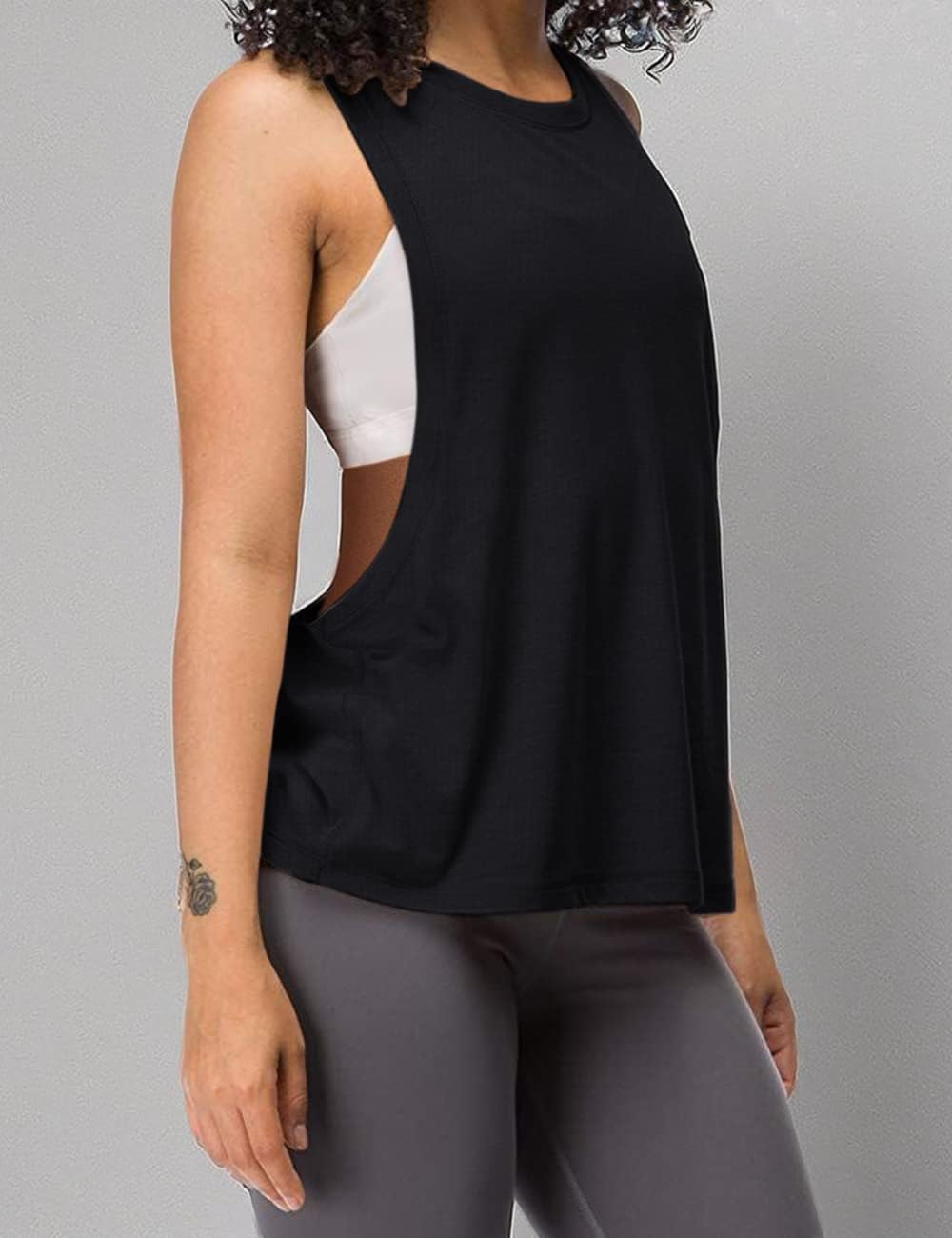 Womens Workout Fitness Tank Tops Cropped Sleeveless Gym Yoga Running Athletic Shirts - Image 5