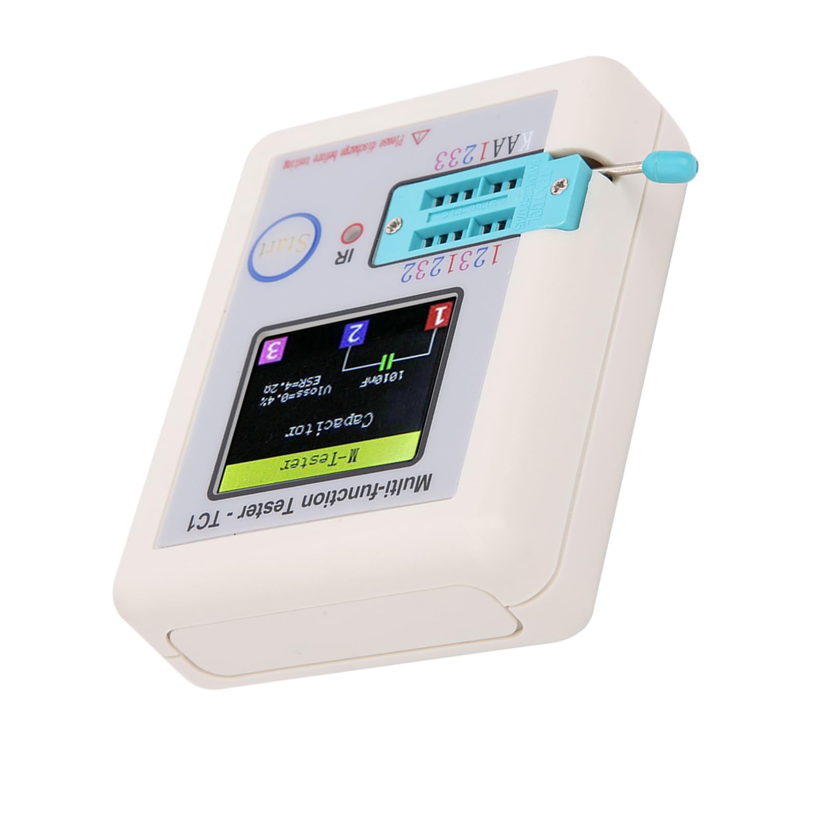 Garosa Probador Transistores Multifunción TFT 3.5" TC1 para Diodos, Condensadores y Componentes Electrónicos