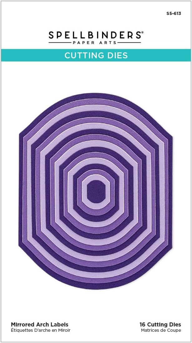 S5-613 Mirrored Arch Labels Etched Dies from The Mirrored Arch Collection