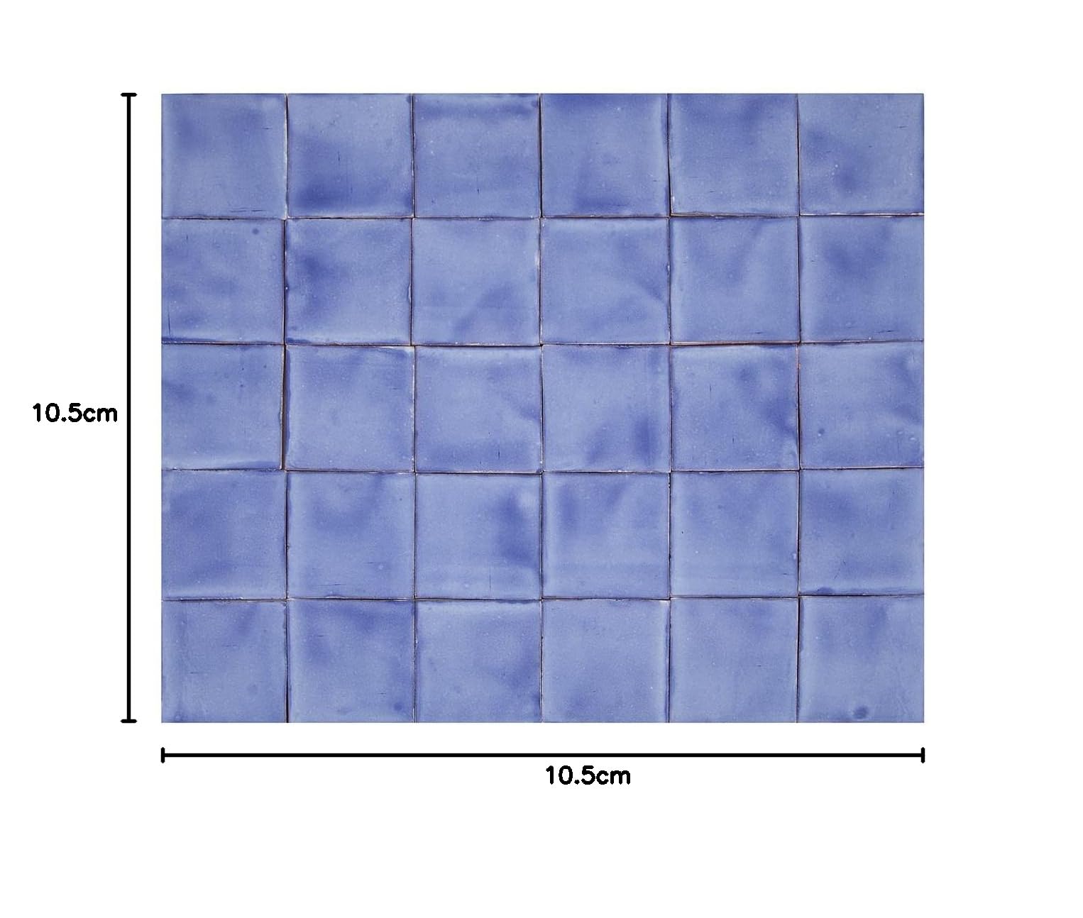 Cerames Azulejos azules mexicanos monocolor Azul Mezclilla Delgado - azulejos de mosaico, azulejos ceramica monocromáticos para cocina, baño | Un paquete de 90 baldosas azules ceramica 10,5x10,5 cm