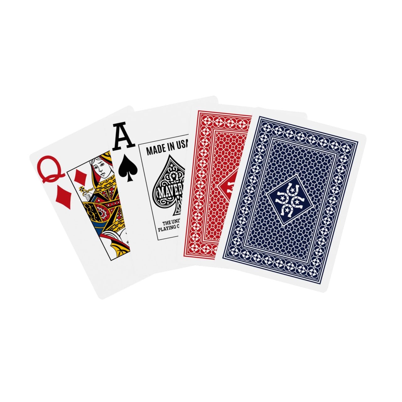 Maverick Lot de 12 cartes à jouer Made in USA Jumbo Index Rouge Bleu