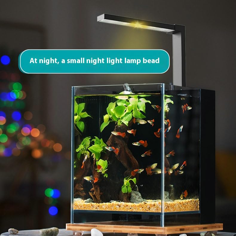 Image of LED Aquarium Light Desktop Mini Fish Tank Lamp Full Spectrum White Color Dual Mode for Betta Fish Mini Aquarium Tank