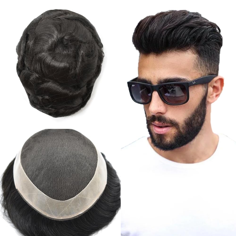 Toupee For Men Hair Replacement System - Real Human Hair