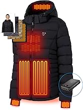 Sponsored Ad - iHood Women's Heated Puffer Jacket With 12V Battery Pack-Insulated Water-Resistant Hooded Hand-Heating Elec...