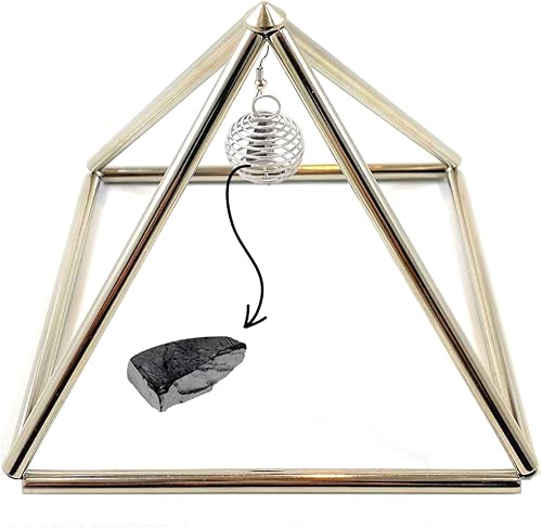 Pirámide generadora de energía con cristal de Shungite Elite para meditación y Vastu Feng Shui Gran escritorio y decoración del hogar, idea de