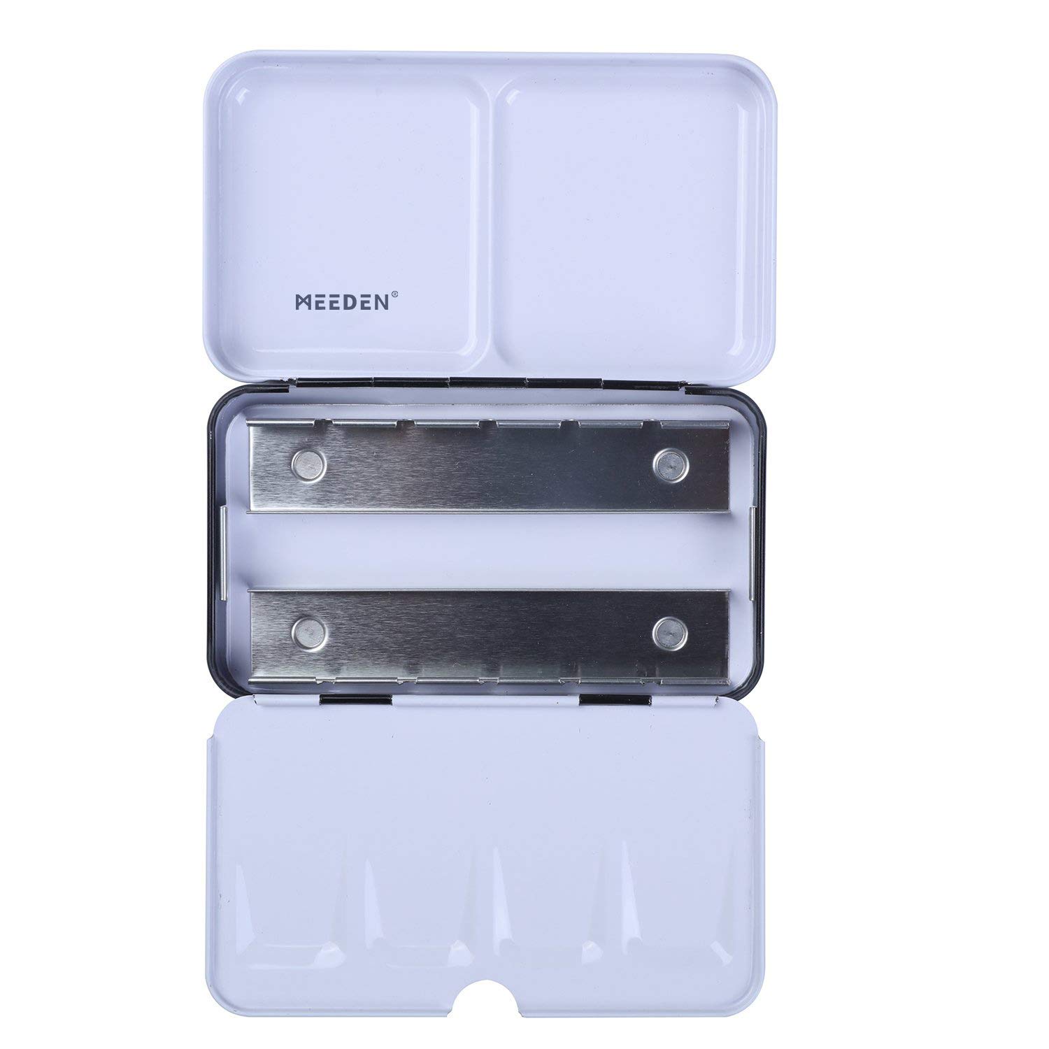 MEEDEN Empty Watercolor Tin Palette, Small Travel Metal Paint Box with