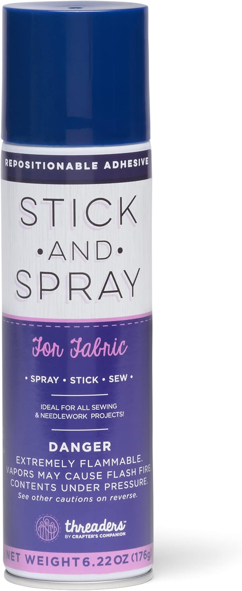 Stick & Spray Repositionable Temporary Adhesive Spray for Fabric (250ml) - Perfect for Quilting, Applique, hemming and much more - by Crafterโs Companion