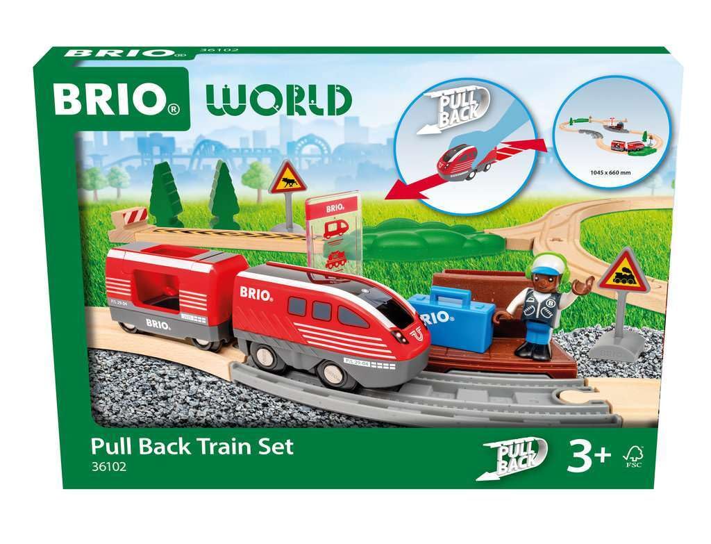 BRIO World - 36102 Zugset mit Rückziehmotor | Zugset-Zubehör für Kinder ab 3 Jahren