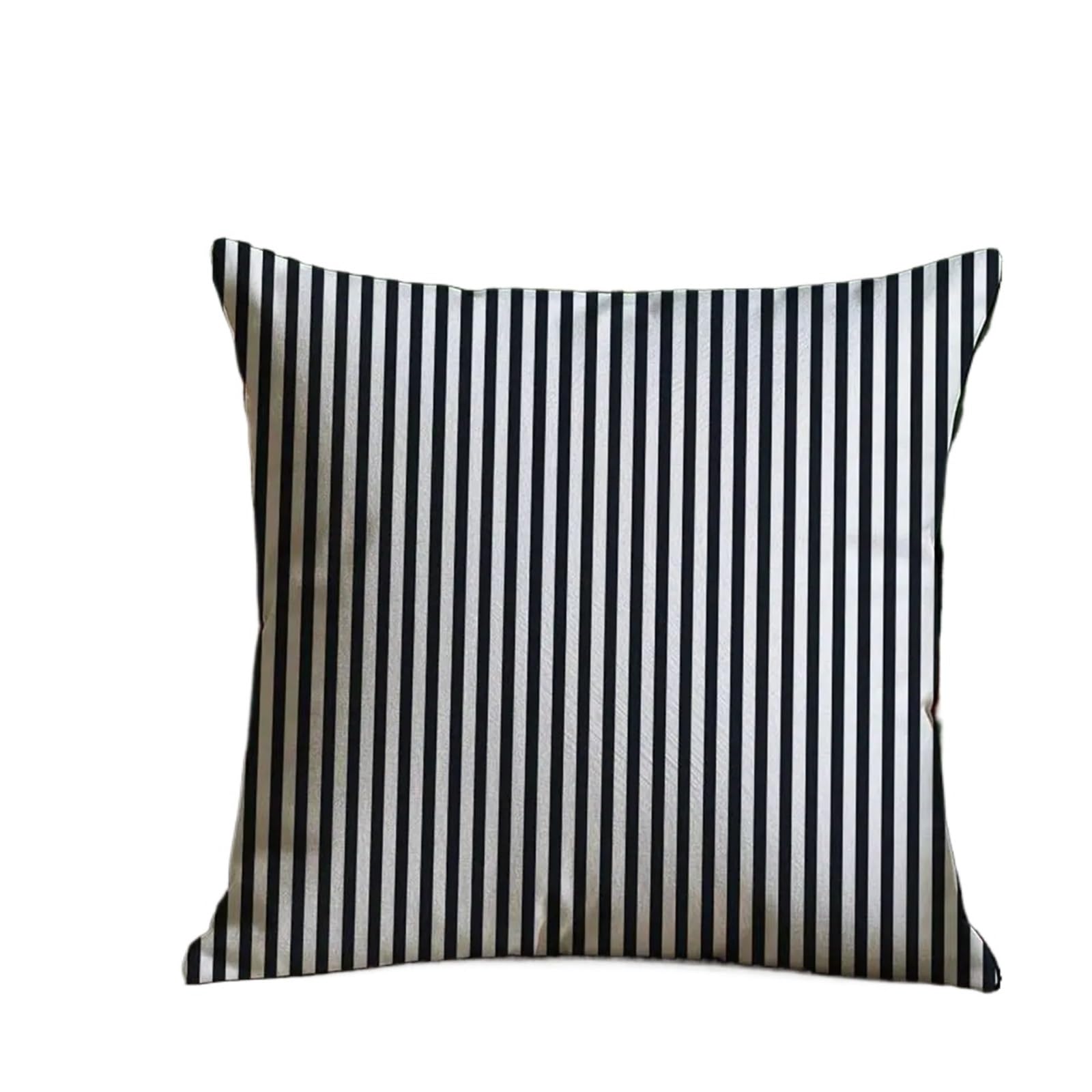 2pc Black And White Striped Geometric Rectangle Pillow Case Anti-dustmite Pillowcase Invisible Zipper Silky Short Plush Sofa(Color6,30X30cm)