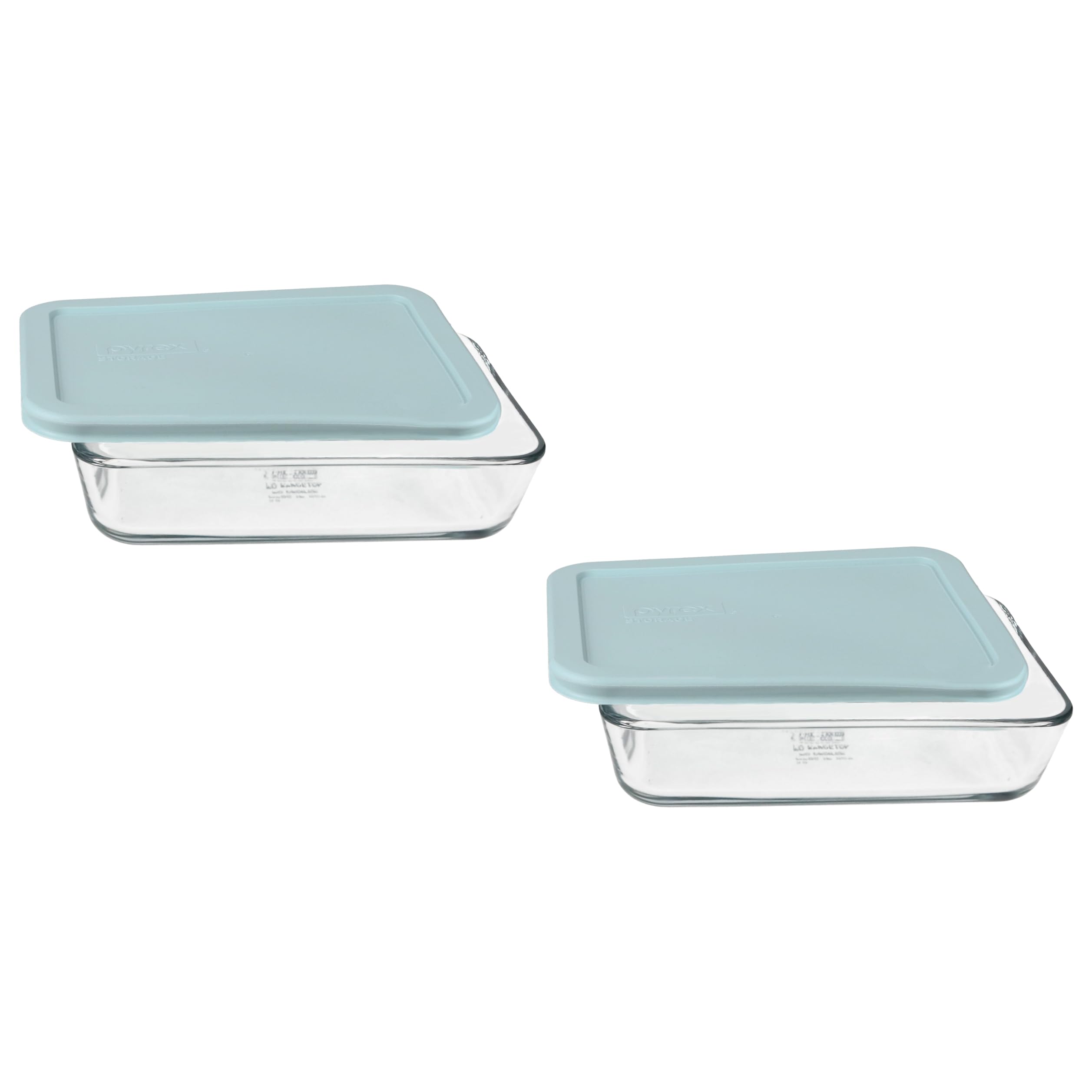 Plats en verre Pyrex 7210 rectangulaires et couvercle étanche bleu aqua cuisine