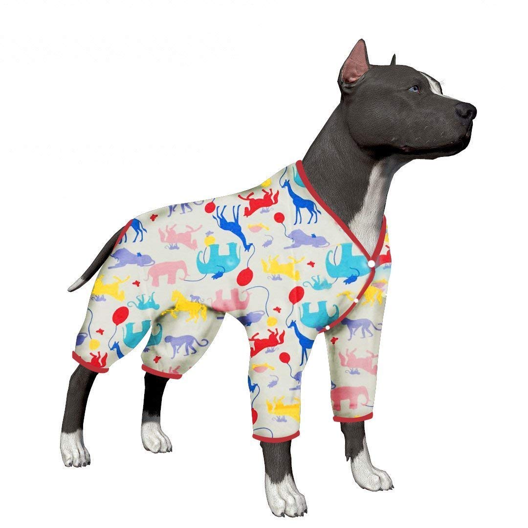 LovinPet Dog Pajamas,Large Dog Clothes Post Surgery Wear,Pullover Pitbull Pajamas Large Dog Shirt for Labrador Doberman Boxer Short Hairs Breed Dog Lightweight Pullover Pajamas/Full Coverage Dog pjs