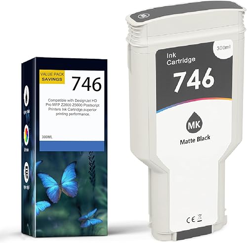 Cartucho de tinta 746 (P2V83A) 746 (P2V83A), color negro mate, remanufacturado, 746XL, 10.1 fl oz, repuesto para impresora HP DesignJet 746 Z6 Z9+