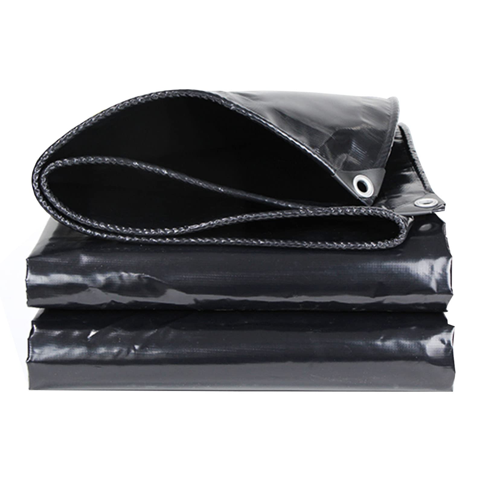 Lona Protectora De PVC 700g/m² ANKO - 2.5x6 M, Negro, Con Ojales, Impermeable Y Resistente