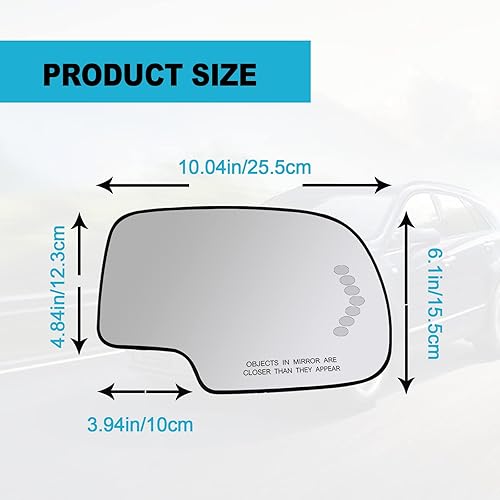 Miniatura 2 de Espejo calefactable de repuesto para Cadillac Escalade 2003-2007, espejo convexo de visión lateral con señal de giro compatible con Chevrolet