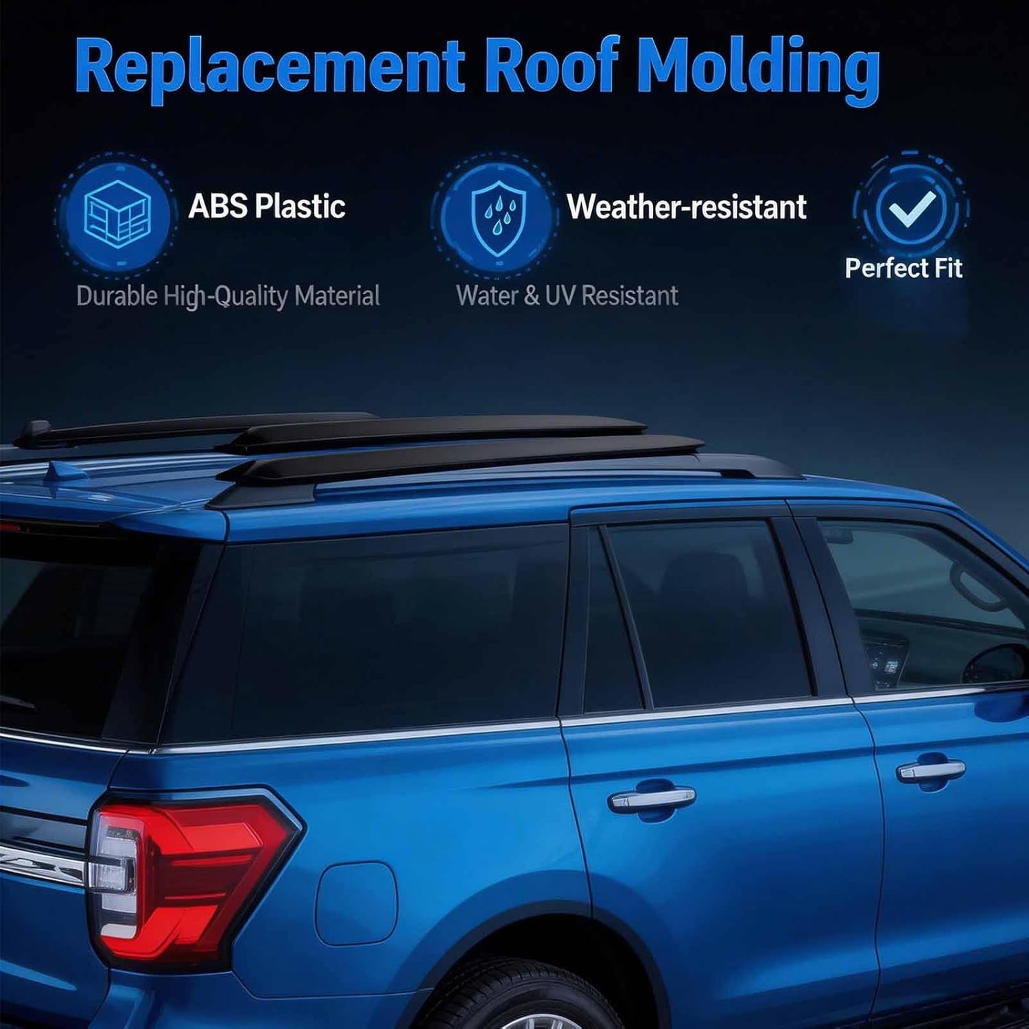 A Pair Rear Roof Trim Moldings for Ford Expedition Lincoln Navigator 2018-2024 OE Replacemnet Parts JL1Z7850463AK JL1B7850462AF