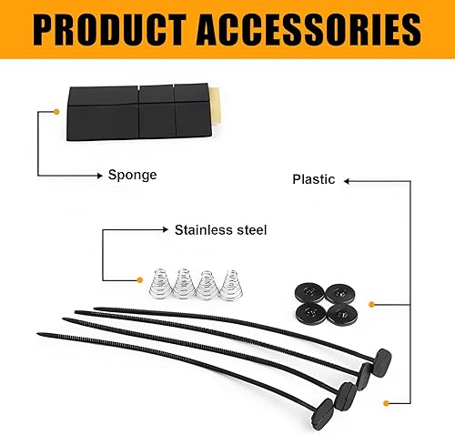 Miniatura 5 de Juego de 4 piezas de instalación de ventilador de automóvil, lazo de ventilador de radiador de enfriador de transmisión, pies de montaje, protección