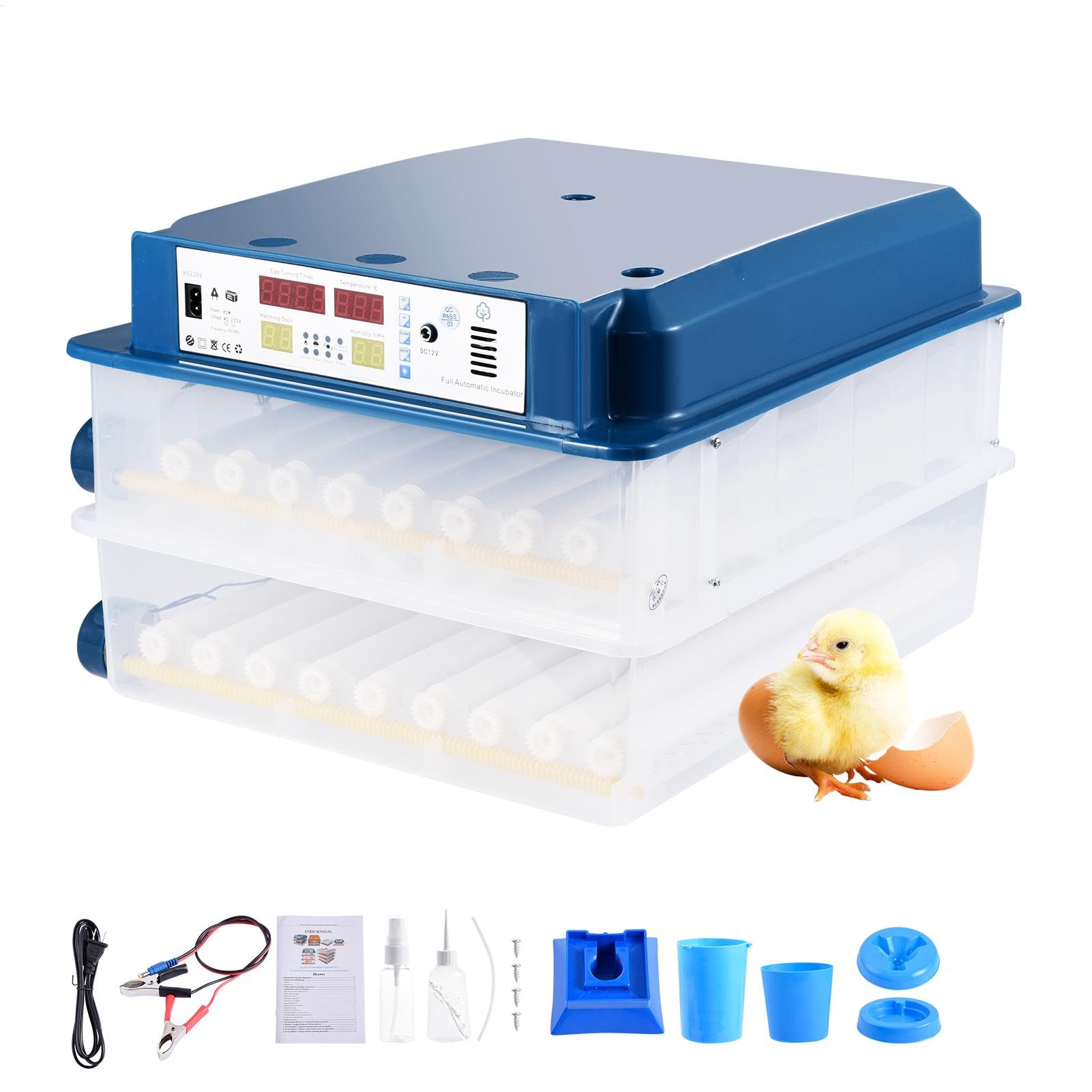 Automatic Egg Incubator | Incubators for Hatching Eggs | 120 Eggs, Incubator with Automatic Egg Turning and Humidity Control | Hatching Incubator for Chicken Duck Quail Eggs, 0-140F Temp Control