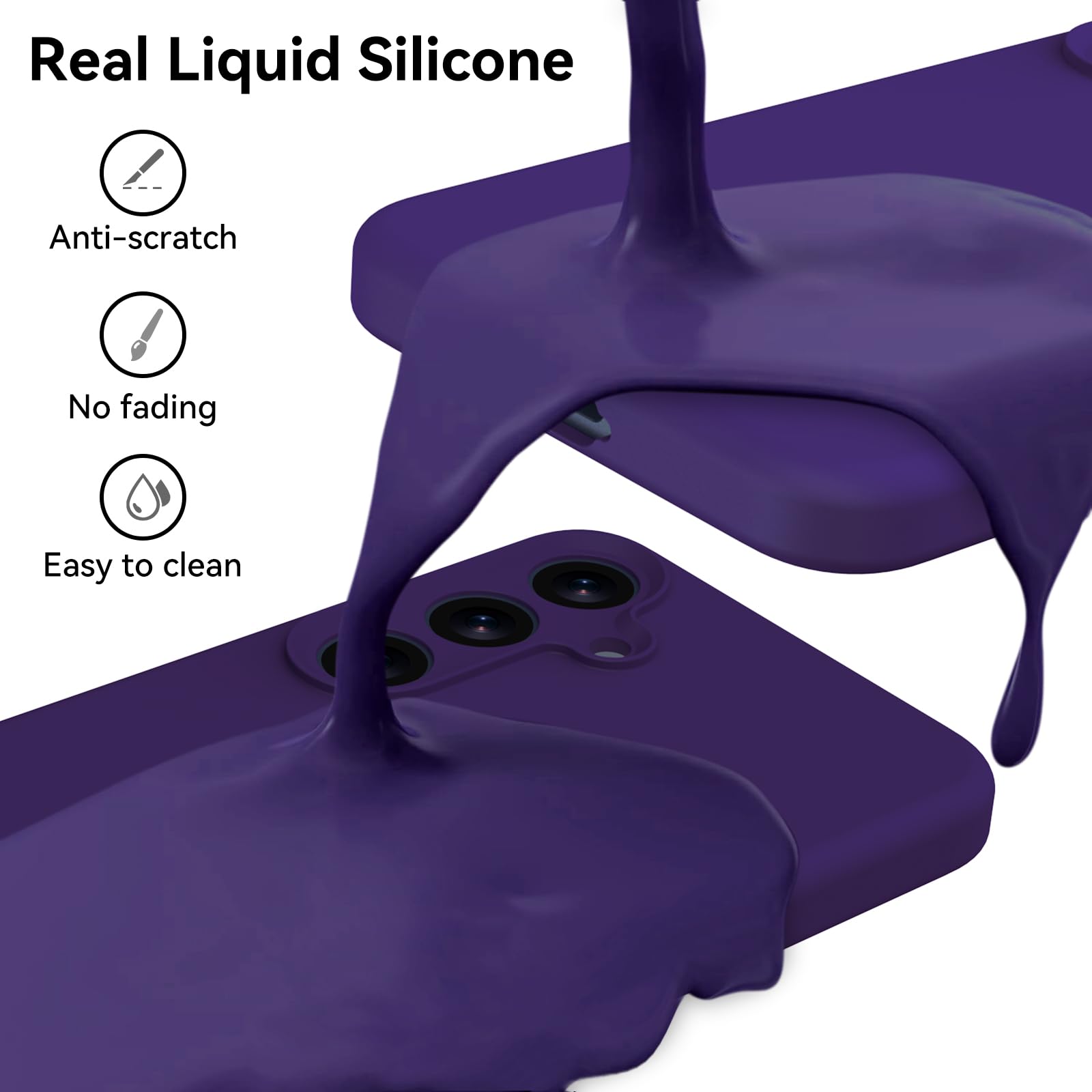 Varikke Funda Compatible con Samsung Galaxy S25, Silicona líquida Mejorada [protección de cámara] [Forro de Microfibra antiarañazos] Funda Protectora de Cuerpo Completo de Goma de Gel Suave al Tacto,