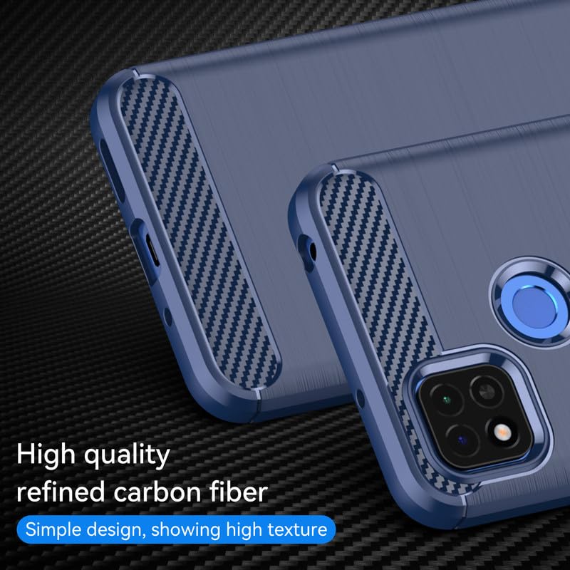 Image of Hybrid Carbon Fiber Back Case for Redmi 9C / Redmi 10A / Poco C31 (Blue)