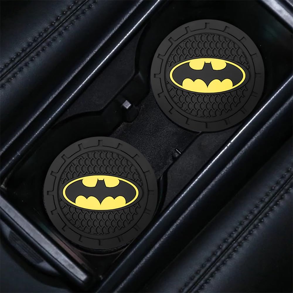 Bat Man 2Pcs Car Cup Holder Coasters for Marvel Fans, The Bat Man Car Coasters for Car Cup Holder Insert,Silicone Non-Slip Car Cup Mat, 2.75 Inch - Image 7
