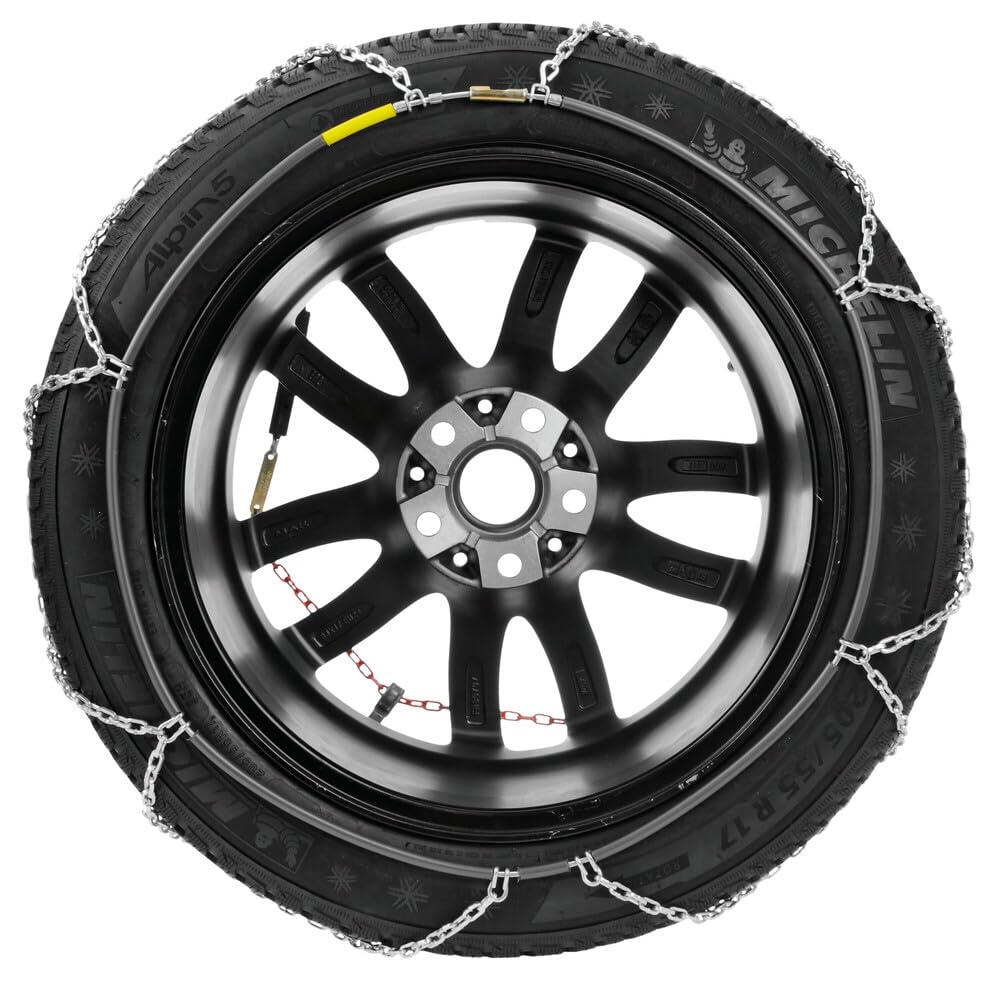 1 PAIO DI CATENE DA NEVE PER AUTO GOMMA 235/45 20" CERCHIONE 20" CATENA CON MAGLIA 16MM OMOLOGATE PER PNEUMATICI SU STRADA GHIACCIO CAVO IN ACCIOIO ANTIRUGGINE